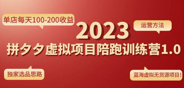 黄岛主拼多多虚拟项目陪跑训练营1.0，单店每天100-200收益，独家选品思路和运营-林文副业站