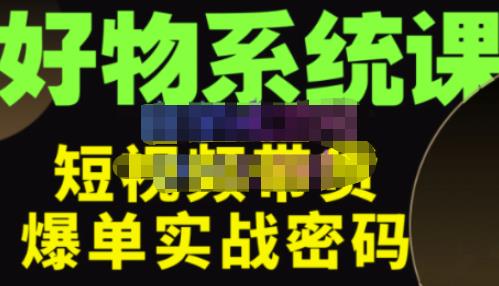 大嘴·好物短视频带货解析，学完你将懂的短视频带货底层逻辑，做出能表现的短视频-林文副业站