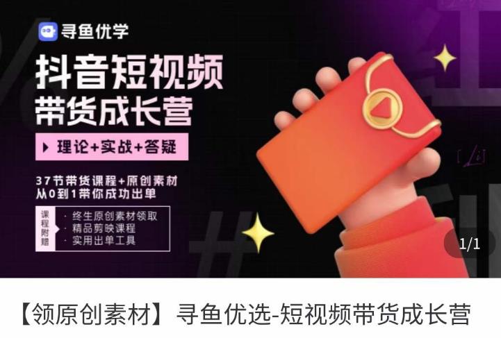 短视频带货成长营，​抖音短视频出单攻略，吃透账号运营的奥秘，轻松带货-林文副业站