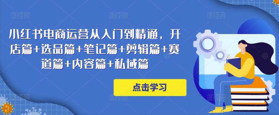 小红书电商运营从入门到精通，开店篇+选品篇+笔记篇+剪辑篇+赛道篇+内容篇+私域篇-林文副业站