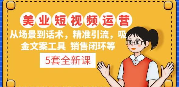 5套·美业短视频运营课从场景到话术·精准引流·吸金文案工具·销售闭环等-林文副业站