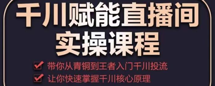 千川赋能直播间实操课程，带你从青铜到王者的入门千川投流，让你快速掌握千川核心原理-林文副业站