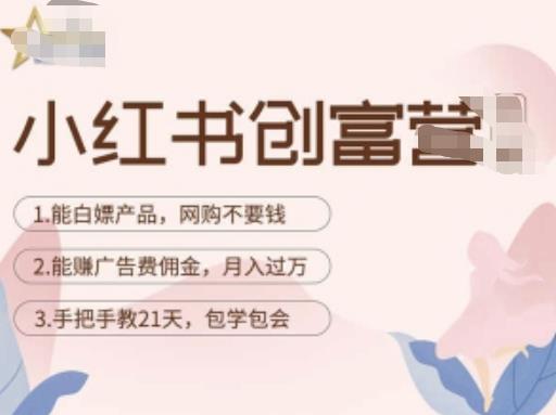 小红书创富营-教小红书带货，陪跑21天，教你赚广告费佣金，月入过万-林文副业站