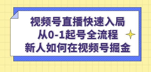 视频号直播快速入局：从0-1起号全流程，新人如何在视频号掘金-林文副业站