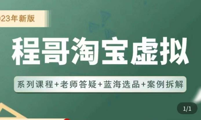 程哥·2023淘宝蓝海虚拟电商，虚拟产品实操运营，蓝海选品+案例拆解-林文副业站