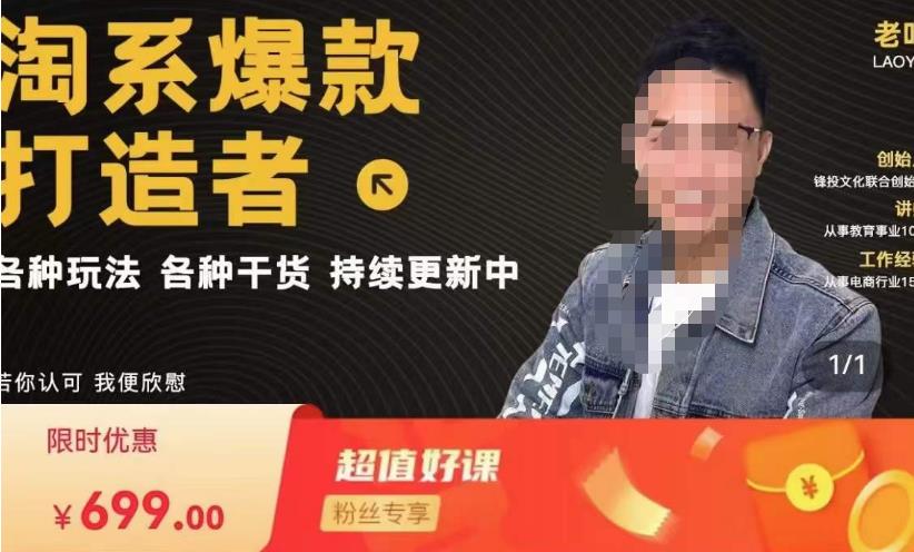 锋投老叶全店动销，淘系干货汇总，各种玩法，淘系爆款打造者-林文副业站