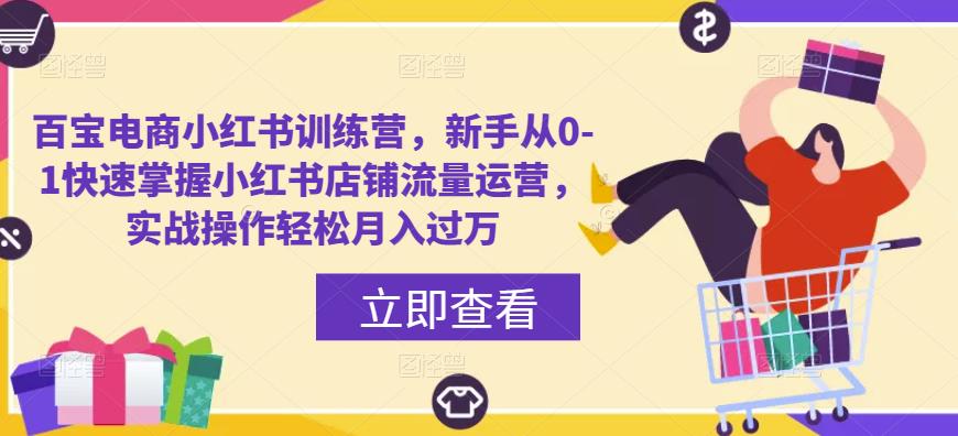 百宝电商小红书训练营，新手从0-1快速掌握小红书店铺流量运营，实战操作轻松月入过万-林文副业站