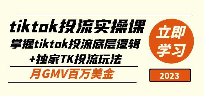 tiktok投流实操课：掌握tiktok投流底层逻辑+独家TK投流玩法月GMV百万美金-林文副业站