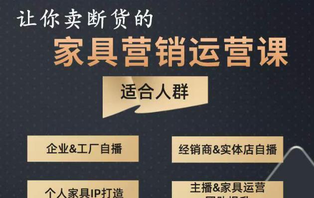 让你卖断货的家具营销运营课，打造高销量家具账号（短视频+直播+人物IP）-林文副业站