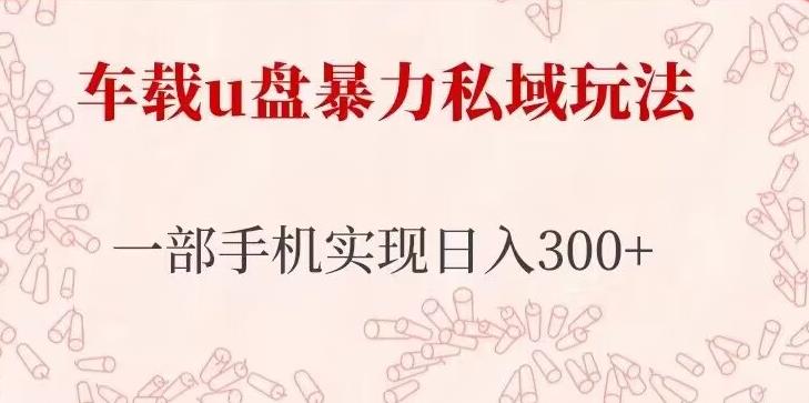 车载u盘暴力私域玩法，长期项目，仅需一部手机实现日入300+-林文副业站