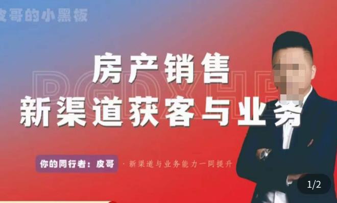 皮哥·房产销售新渠道获客与业务，​打造新时代房产经纪达人，助力行业新人成长为业内精英-林文副业站