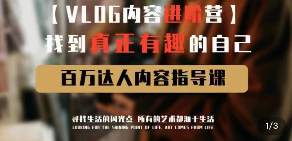 vlog内容进阶营，找到真正有趣的自己，百万达人内容指导课-林文副业站