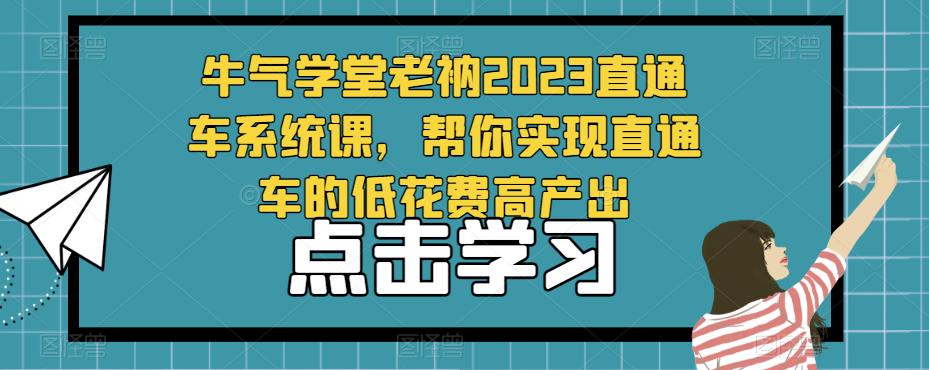 牛气学堂老衲2023直通车系统课，帮你实现直通车的低花费高产出-林文副业站