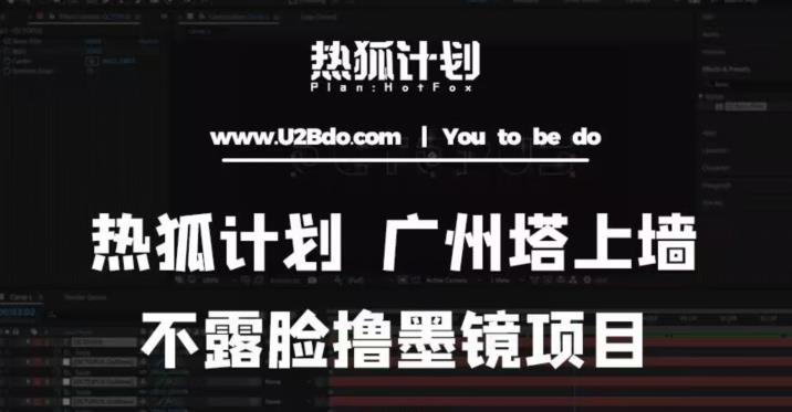 热狐计划抖音无人直播广州塔上墙，不露脸撸墨镜项目（素材+教程+插件）-林文副业站