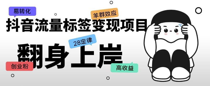 抖音流量标签变现项目，抖音创业粉轻松转化，单价高收益简单-林文副业站