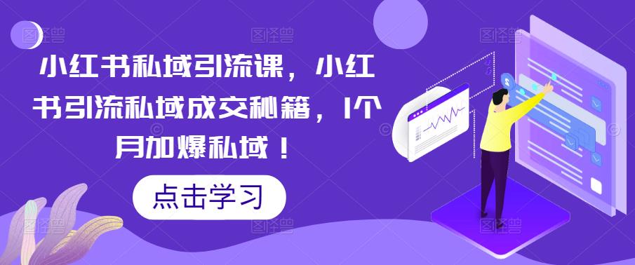 小红书私域引流课，小红书引流私域成交秘籍，1个月加爆私域！-林文副业站