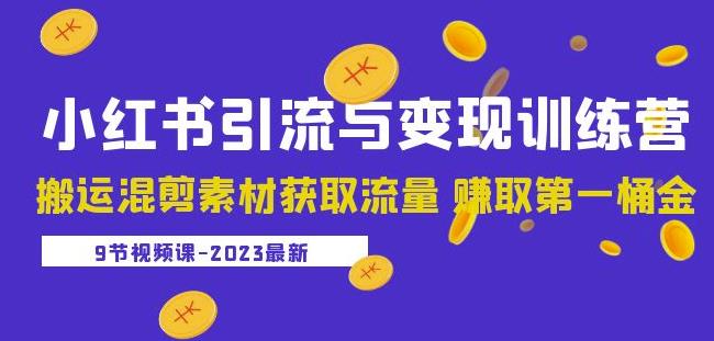 2023小红书引流与变现训练营：搬运混剪素材获取流量赚取第一桶金（9节课）-林文副业站