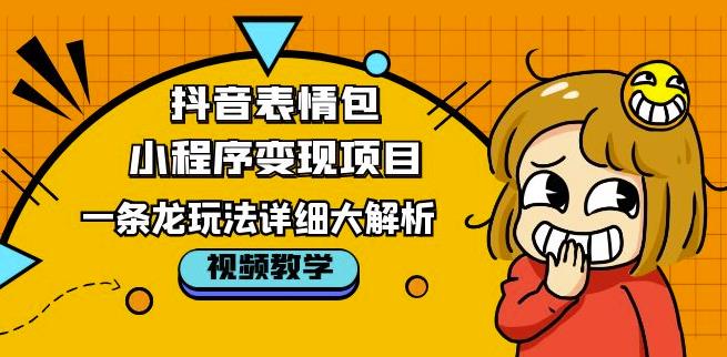 抖音表情包小程序变现项目，一条龙玩法详细大解析，视频版学习！-林文副业站