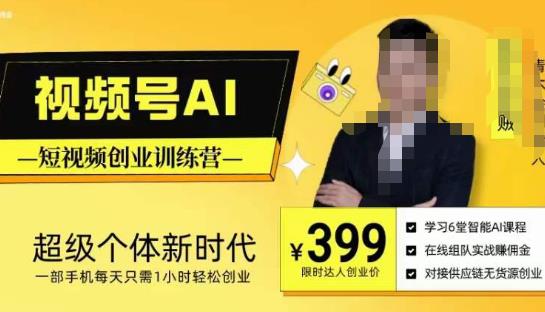 视频号AI短视频创业训练营，超级个体新时代，一部手机每天只需1小时轻松创业-林文副业站