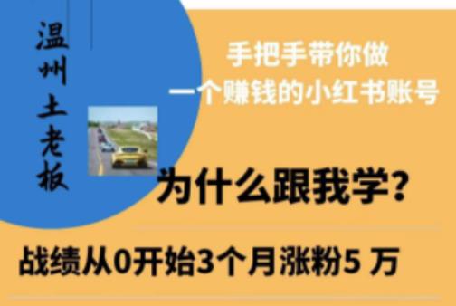 温州土老板·小红书引流获客训练营，手把手带你做一个赚钱的小红书账号-林文副业站