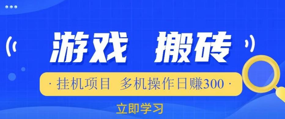 游戏挂机挂机项目，多机操作，日赚300【揭秘】-林文副业站