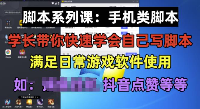 学长脚本系列课：手机类脚本篇，学会自用或接单都很好【揭秘】-林文副业站