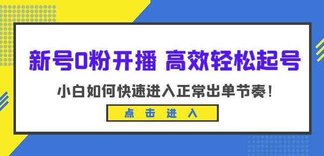 新号0粉开播-高效轻松起号，小白如何快速进入正常出单节奏（10节课）-林文副业站