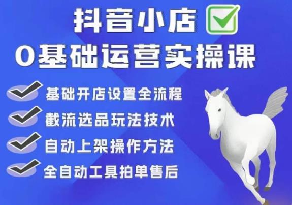 白马电商·0基础抖店运营实操课，基础开店设置全流程，截流选品玩法技术-林文副业站