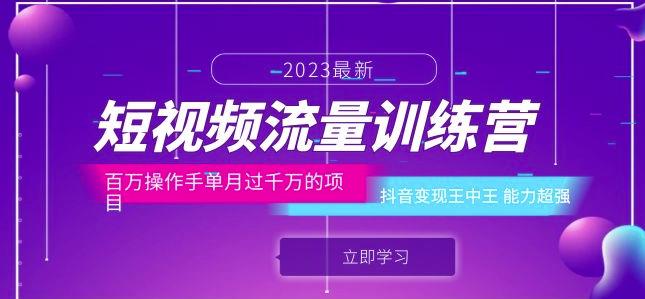 短视频流量训练营：百万操作手单月过千万的项目：抖音变现王中王能力超强-林文副业站