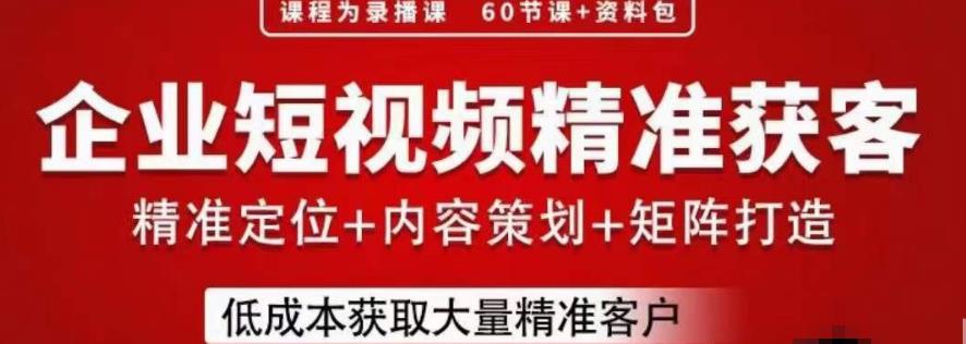 流量为王，企业短视频精准获客，手把手分享实战经验，助力企业低成本获客-林文副业站