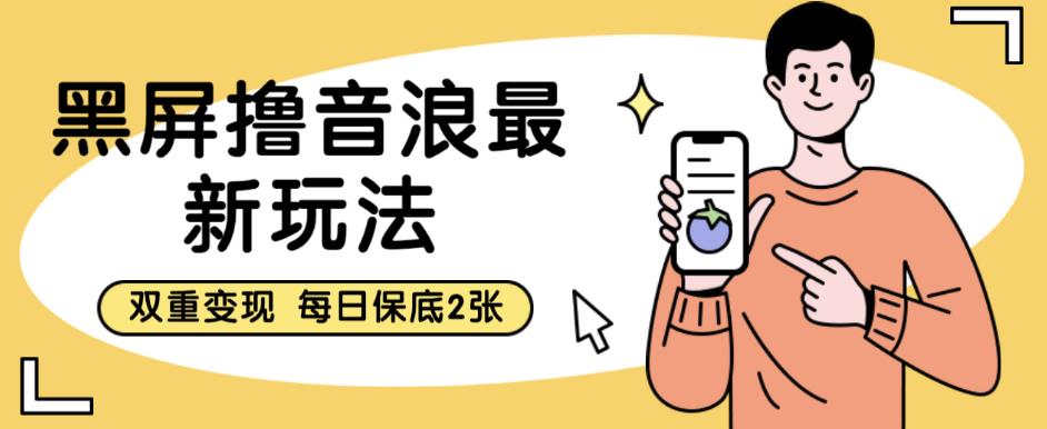 黑屏撸音浪最新玩法，双重变现，每日保底2张【揭秘】-林文副业站