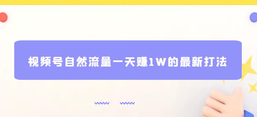 视频号自然流量一天赚1W的最新打法，基本0投资【揭秘】-林文副业站