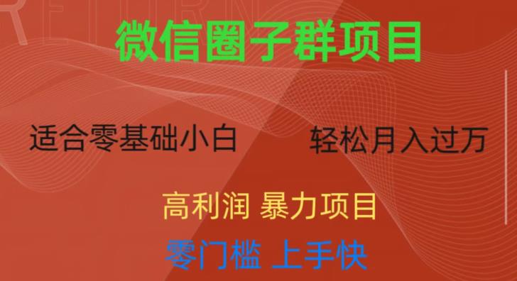 微信资源圈子群项目，零门槛，易上手，一个群1元，一天轻轻松松300+【揭秘】-林文副业站