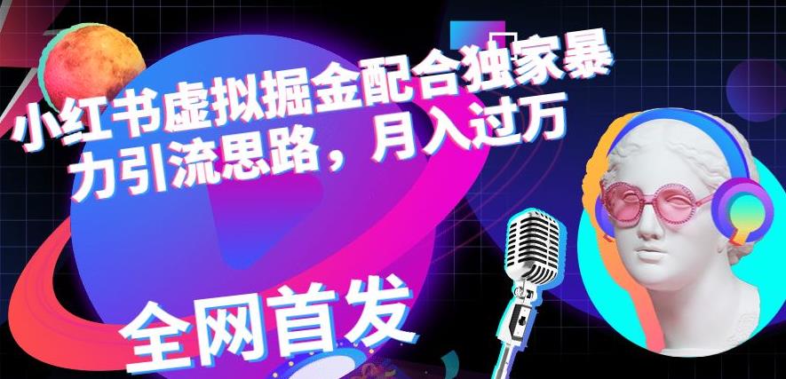 小红书虚拟掘金配合独家首发暴力引流思路，月入过万【揭秘】-林文副业站