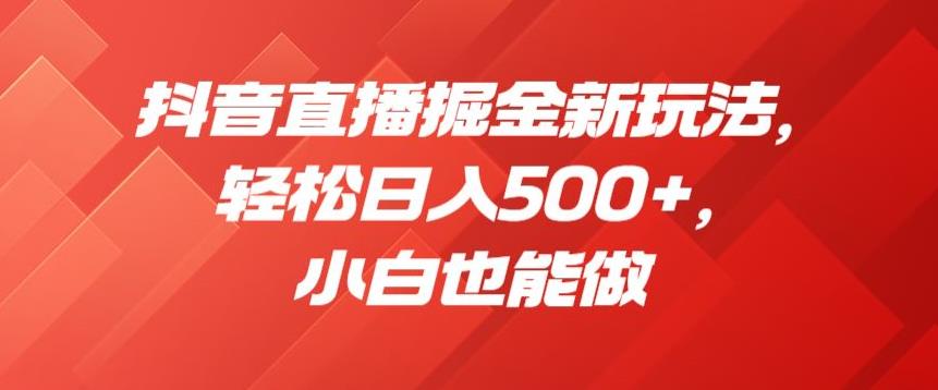 抖音直播掘金新玩法，轻松日入500+，小白也能做【揭秘】-林文副业站