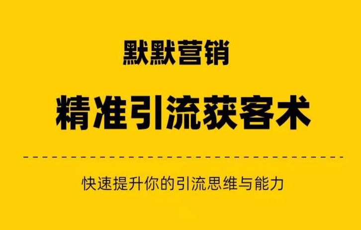 默默营销·精准引流+私域营销+逆袭赚钱（三件套）快速提升你的赚钱认知与营销思维-林文副业站