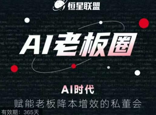 恒星联盟·AI老板圈，AI时代，赋能老板降本增效的私董会，帮你轻松掌握AI赋能-林文副业站