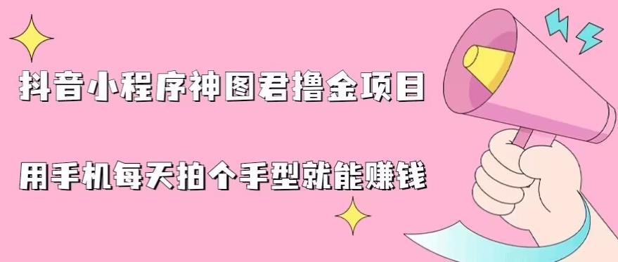 抖音小程序神图君撸金项目，用手机每天拍个手型挂载一下小程序就能赚钱【揭秘】-林文副业站