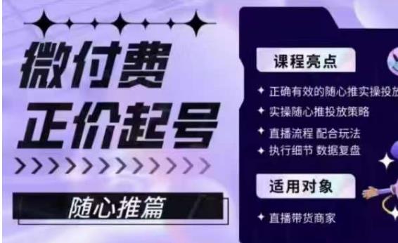 微付费正价起号（随心推篇），正确有效的随心推实操投放-林文副业站