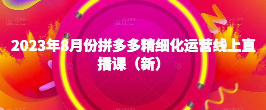 2023年8月份拼多多精细化运营线上直播课（新）-林文副业站