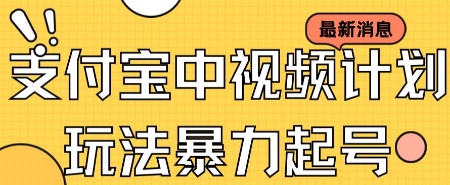 支付宝中视频玩法暴力起号影视起号有播放即可获得收益（带素材）-林文副业站