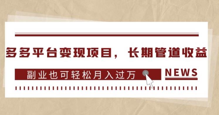 多多平台变现项目，长期管道收益，副业也可轻松月入过万-林文副业站