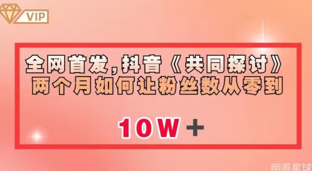 全网首发，抖音《共同探讨》两个月如何让粉丝数从零到10w【揭秘】-林文副业站