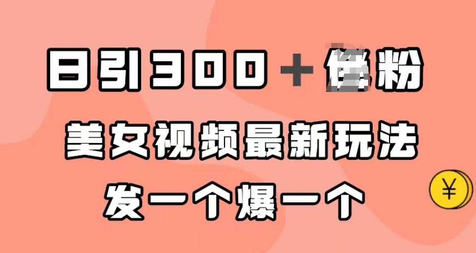 日引300＋男粉，美女视频最新玩法，发一个爆一个【揭秘】-林文副业站