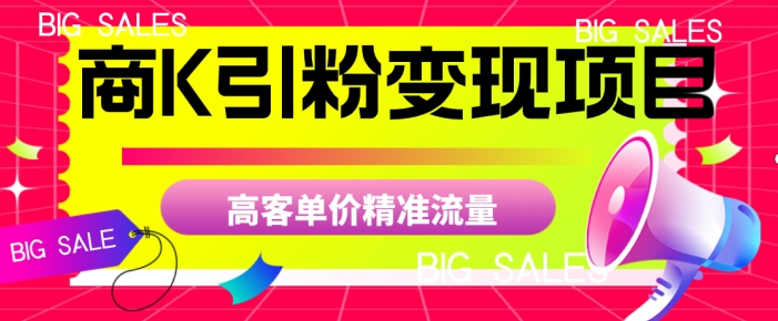商K引粉变现项目，高客单价精准流量【揭秘】-林文副业站