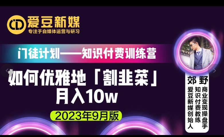 爱豆新媒：如何优雅地「割韭菜」月入10w的秘诀（2023年9月版）-林文副业站