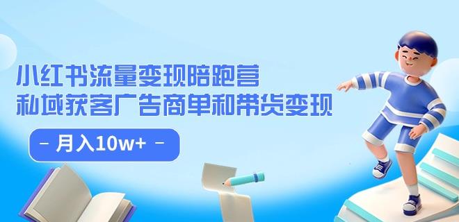 小红书流量·变现陪跑营（第8期）：私域获客广告商单和带货变现 月入10w+-林文副业站