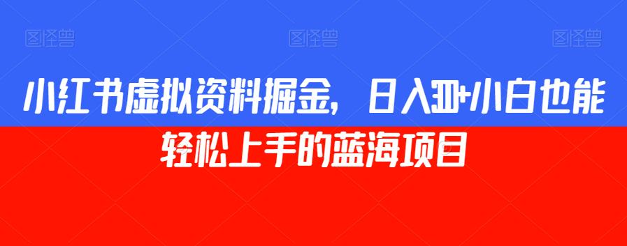 小红书虚拟资料掘金，日入300+小白也能轻松上手的蓝海项目【揭秘】-林文副业站