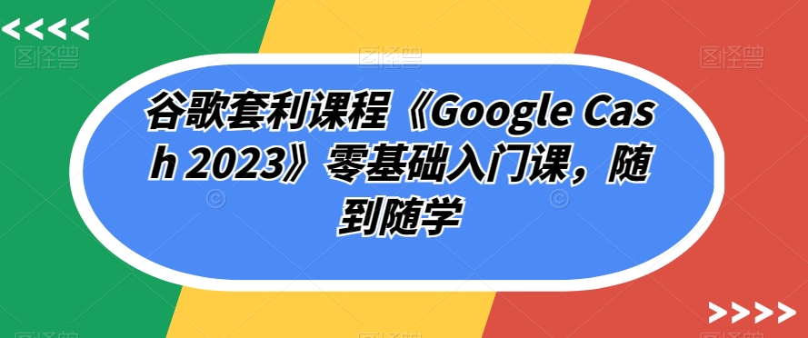 谷歌套利课程《Google Cash 2023》零基础入门课，随到随学-林文副业站