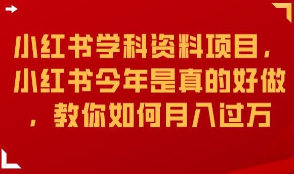 小红书学科资料项目，小红书今年是真的好做，教你如何月入过万【揭秘】-林文副业站